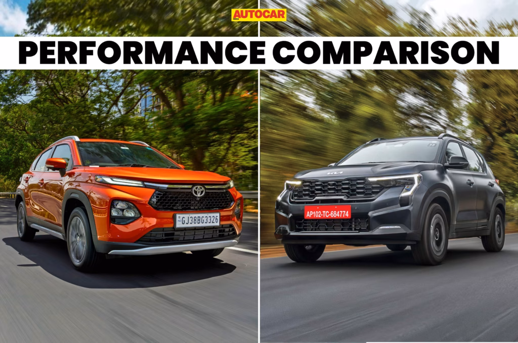 Kia Sonet vs Toyota Taisor turbo-petrol automatic performance compared