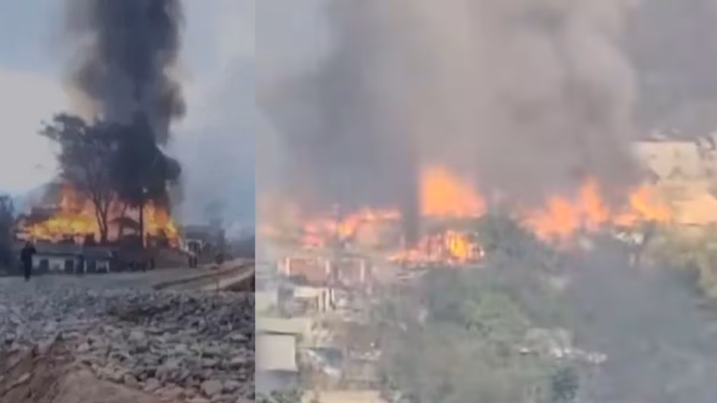 Manipur Violence : मणिपुर में फिर भड़की हिंसा, सेनापति में 2 गुटों के बीच गोलीबारी, CRPF जवान घायल, कई घरों में आगजनी