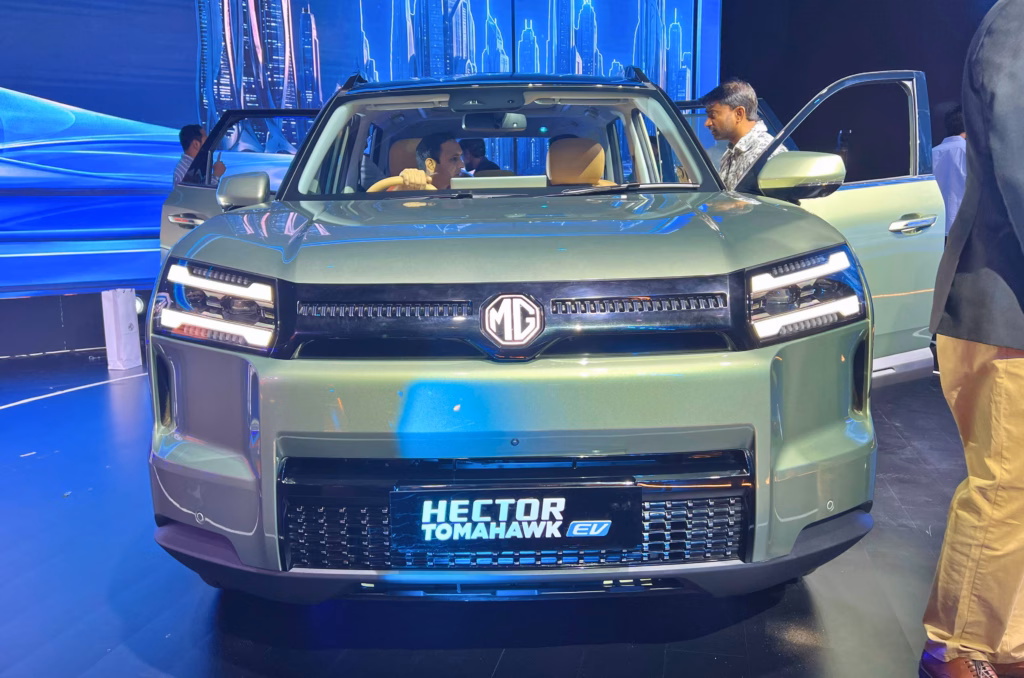 MG Hector Tomahawk EV exterior and interior image gallery