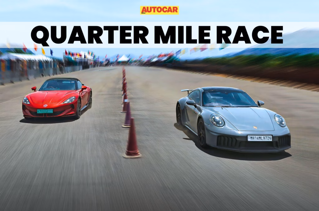 Porsche 911 GTS vs MG Cyberster: Quarter mile race
