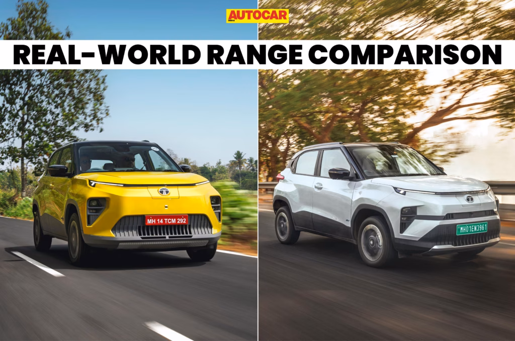 Tata Punch EV new vs old real-world range comparison