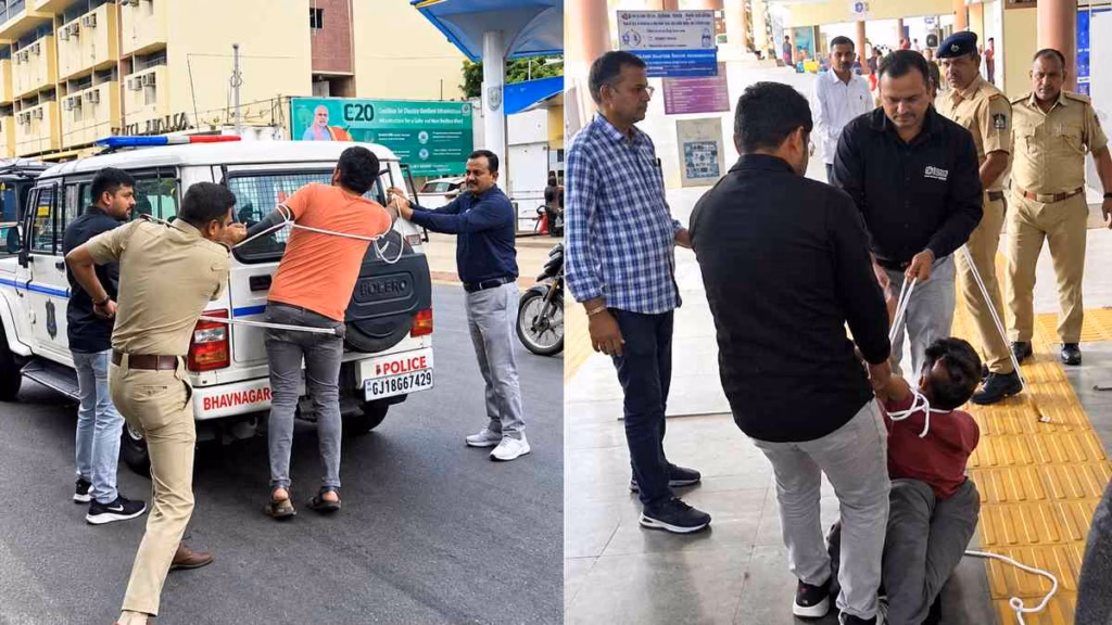 10 मिनट, 107 डंडे और 'ऑन-द-स्पॉट इंसाफ' : भावनगर में लिव-इन पार्टनर के हत्यारे की पिटाई के वीडियो पर बवाल