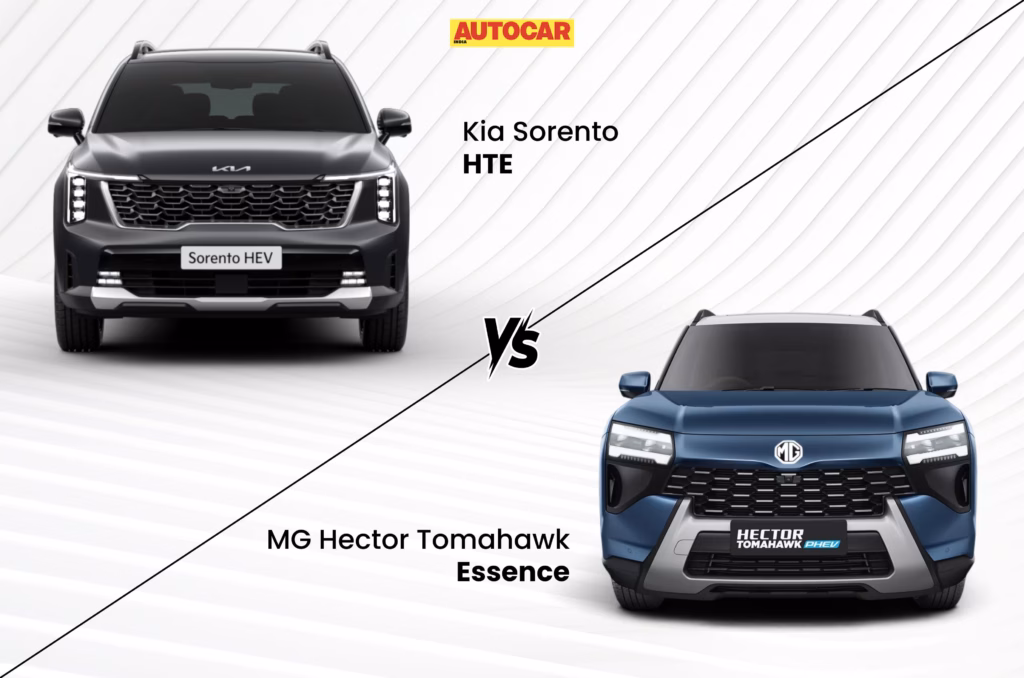 Kia Sorento base vs MG Hector Tomahawk PHEV top trim: Which one is better value?