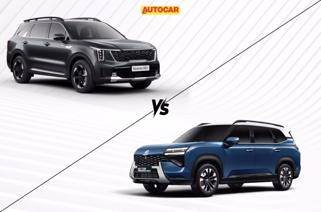 Kia Sorento hybrid vs MG Tomahawk PHEV: Specifications comparison