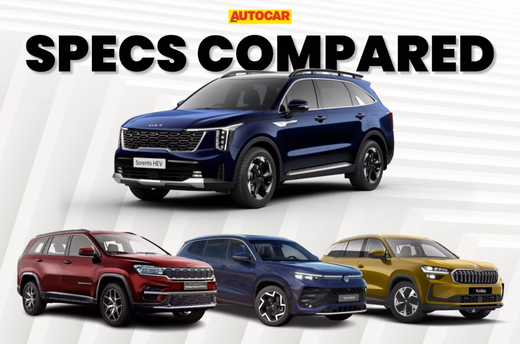 Kia Sorento vs rivals: Specifications and price compared