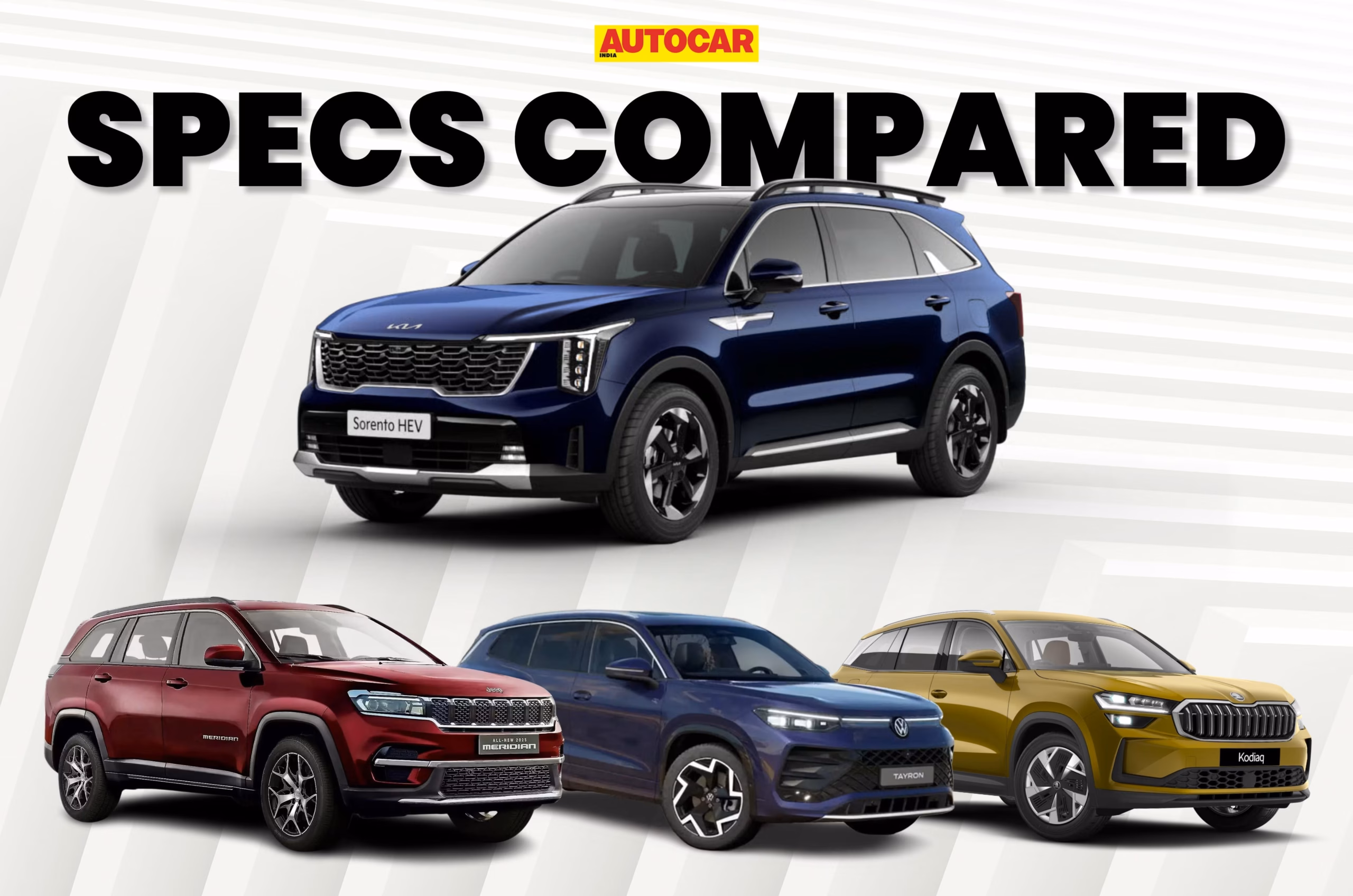 Kia Sorento vs rivals: Specifications and price compared