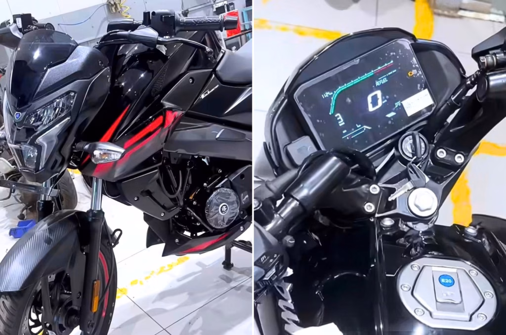 Updated Bajaj Pulsar NS125 spotted with new LCD screen before launch