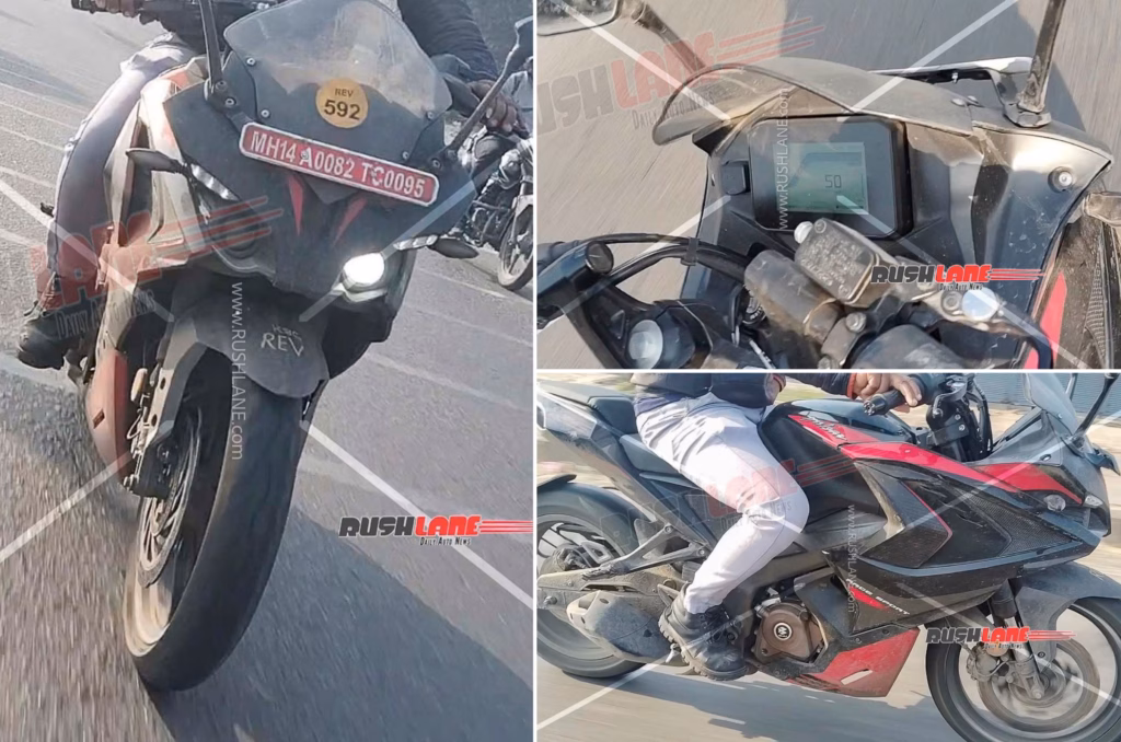 Bajaj Pulsar RS200 spotted with TFT display and USD fork
