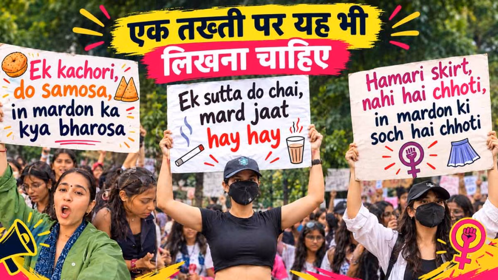 फेमिनिस्‍ट औरतों को एक तख़्ती पर मर्दों के लिए यह भी लिखना चाहिए