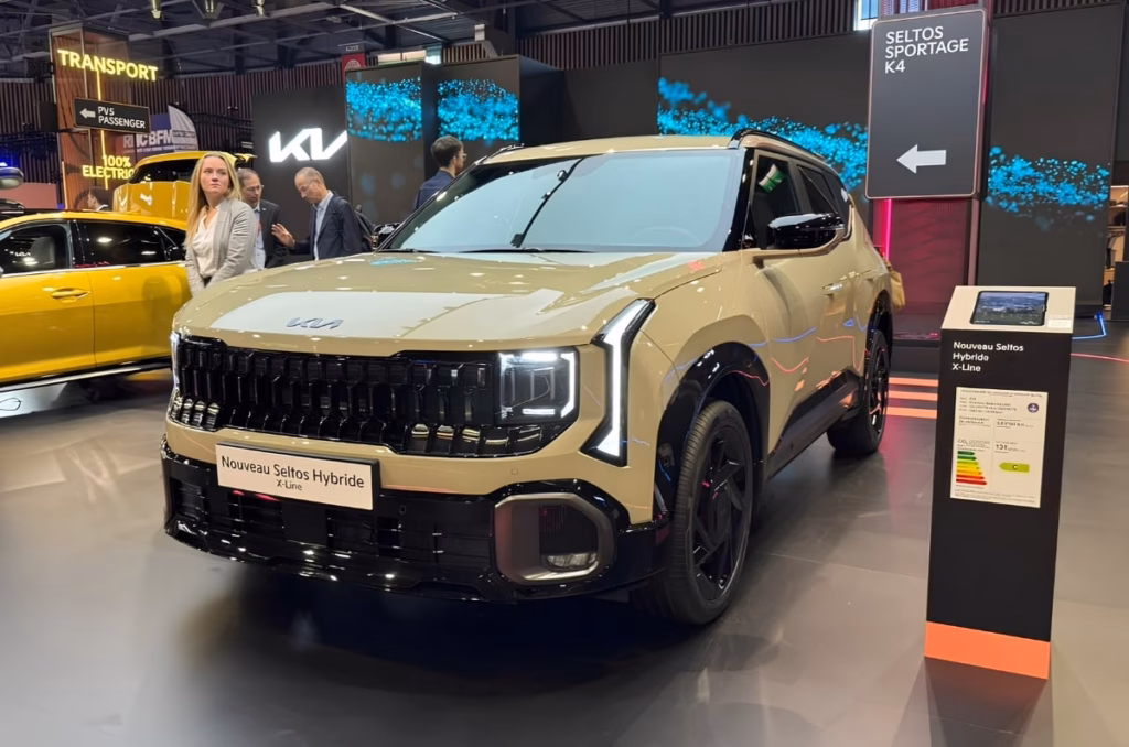 Kia Seltos hybrid showcased at Paris Motor Show 2026