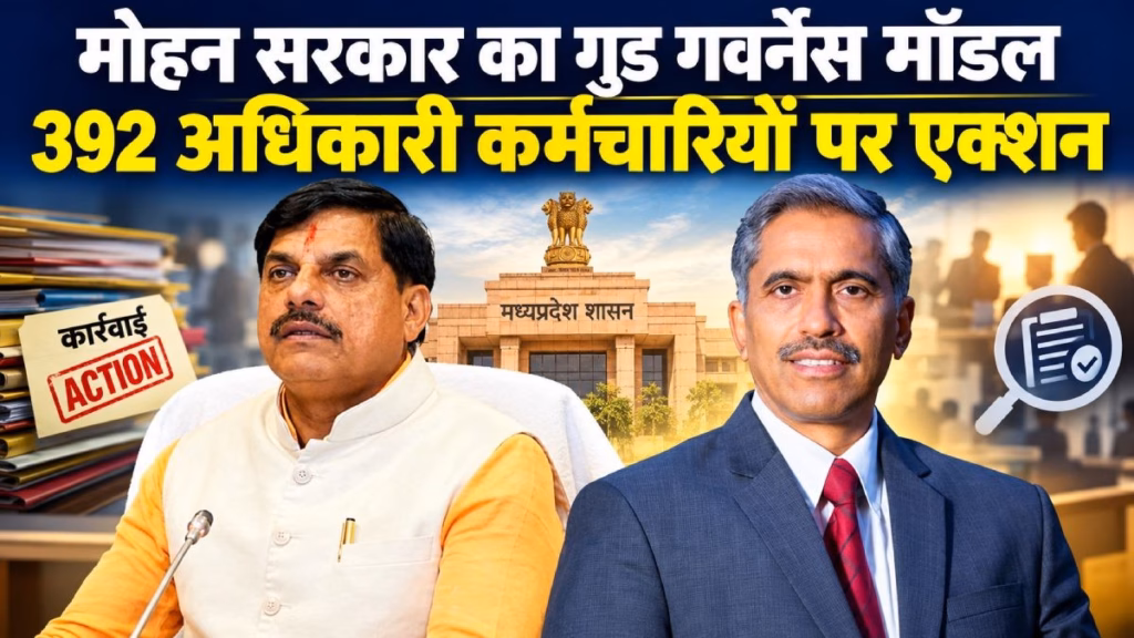 MP : मोहन सरकार में 392 अधिकारियों-कर्मचारियों पर एक्शन, गुड गवर्नेंस के लिए सीनियर अधिकारी ने उठाया बड़ा कदम