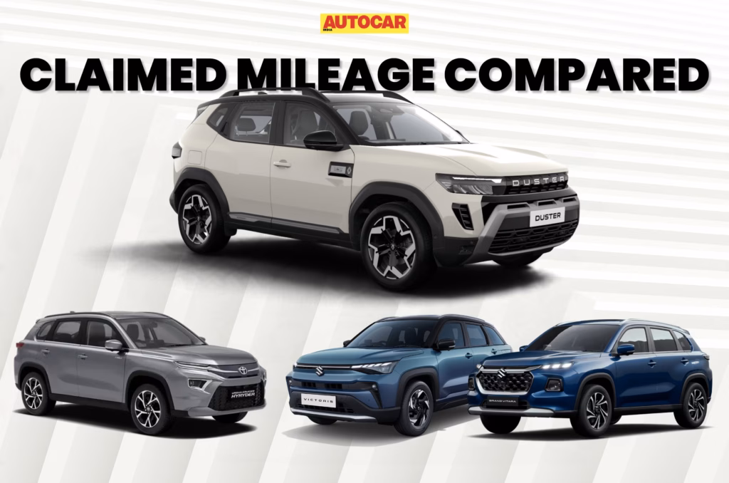 Renault Duster hybrid mileage compared with strong-hybrid rivals
