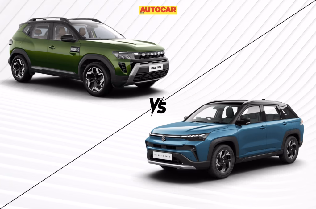 Renault Duster vs Maruti Victoris: Top-spec strong-hybrid SUVs compared