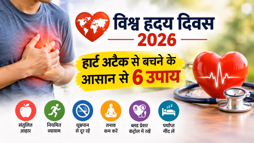 विश्व हृदय दिवस 2026: हार्ट अटैक से बचाव के 6 आसान उपाय, आज से अपनाएं ये आदतें